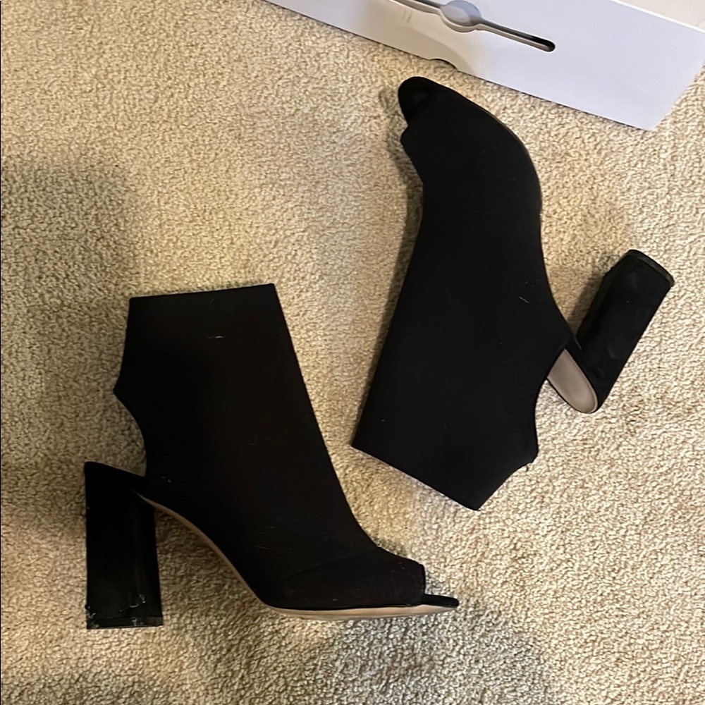 ALDO Open toe black sock ankle booties
